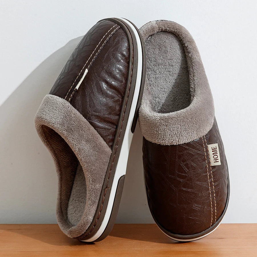 Herre Indendørs Sko Slip-On med Blødt Foder og Skridsikker Sål