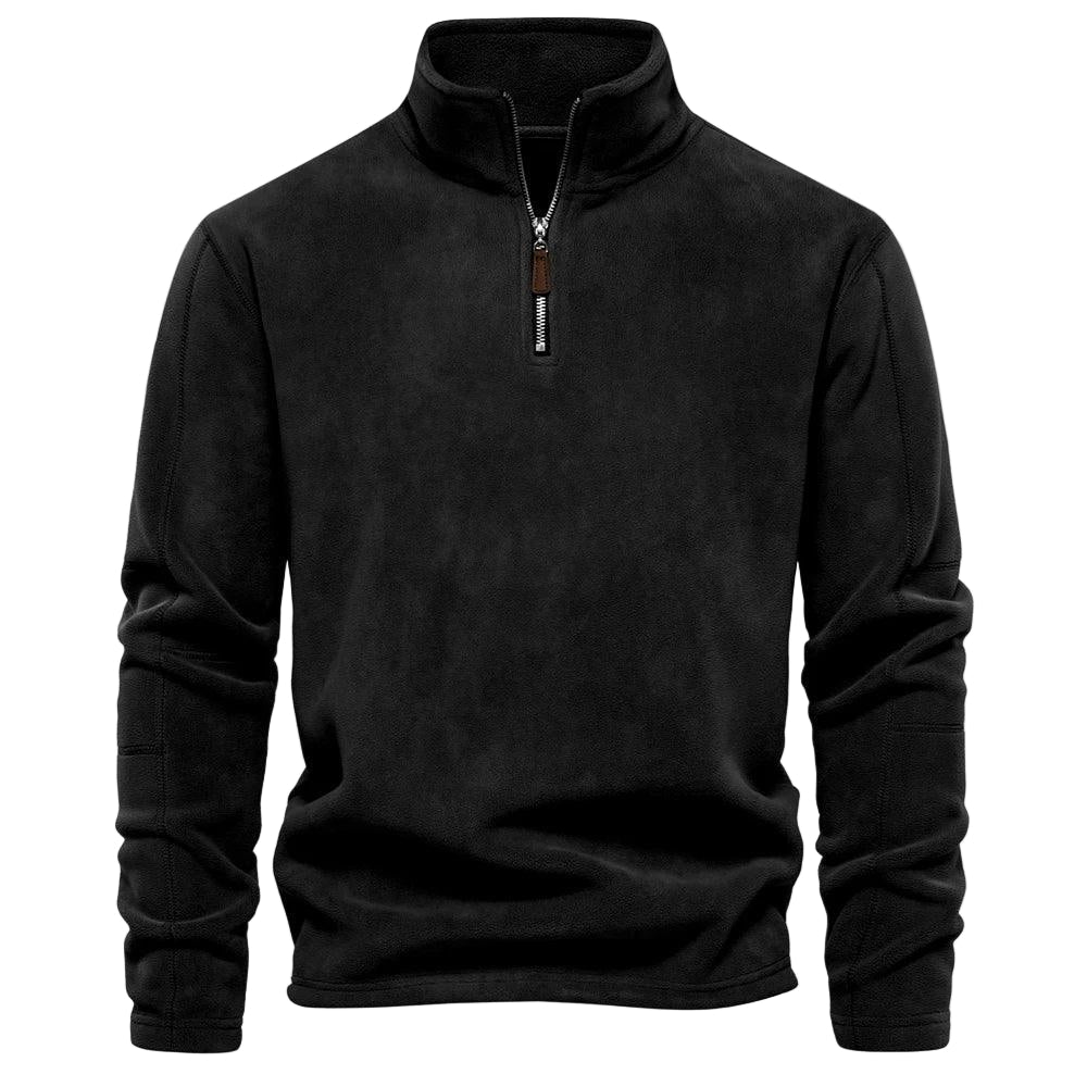 Herre Jakke Fleece Pullover Casual Stil med Halv Lynlås