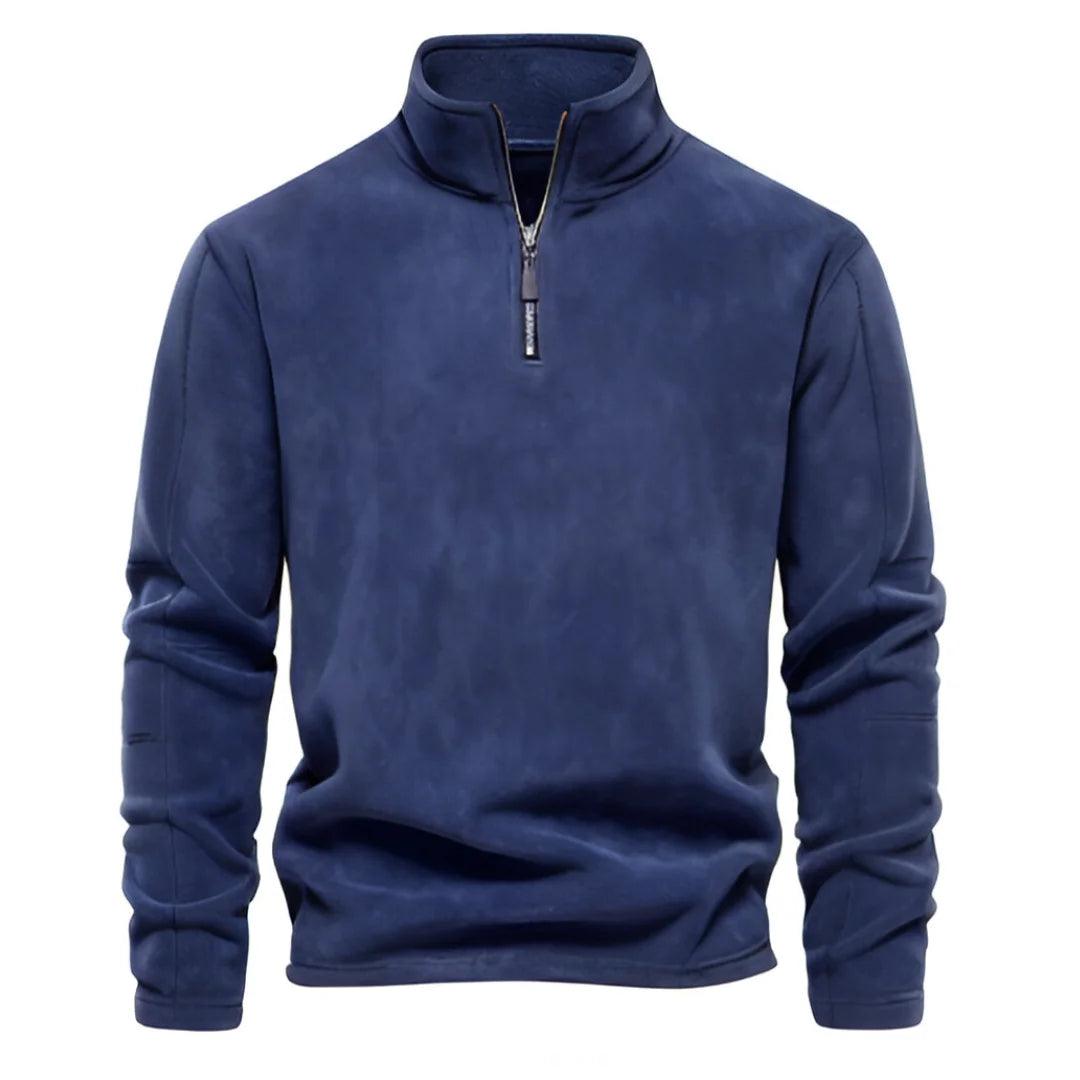 Herre Jakke Fleece Pullover Casual Stil med Halv Lynlås