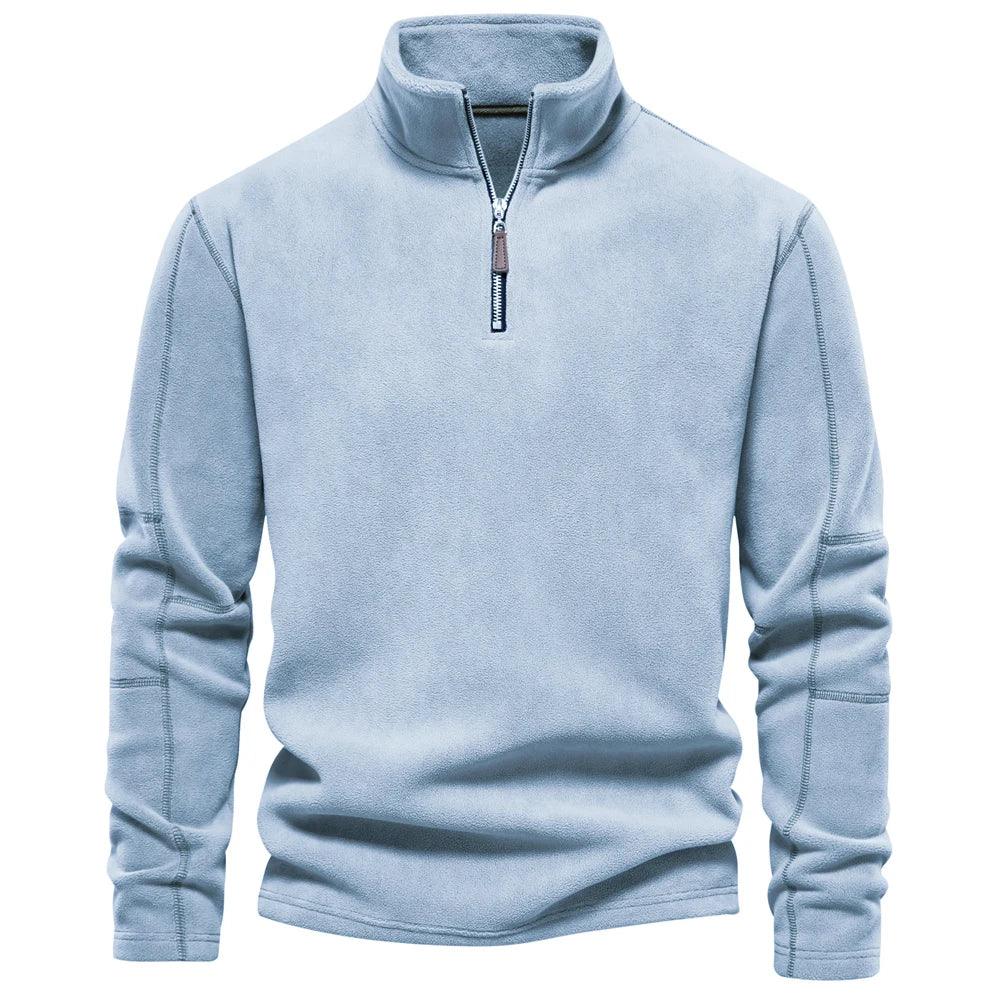 Herre Jakke Fleece Pullover Casual Stil med Halv Lynlås