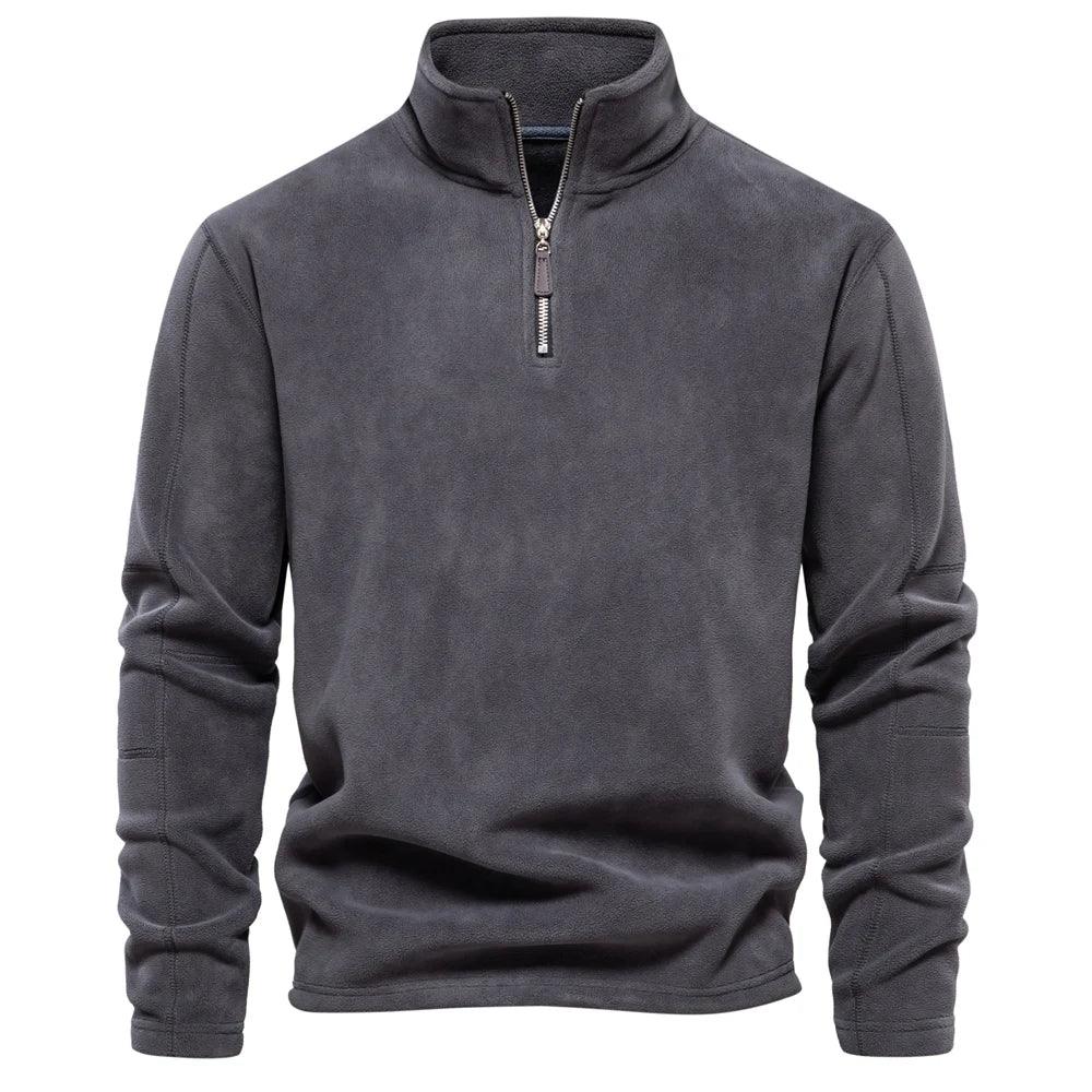 Herre Jakke Fleece Pullover Casual Stil med Halv Lynlås