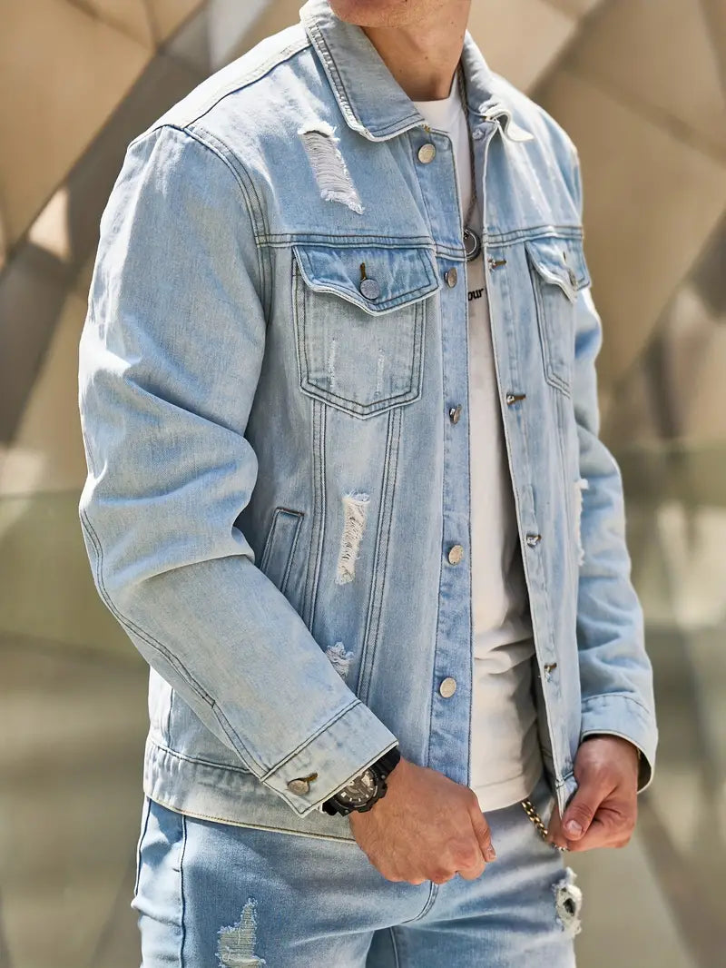 Herre Jakke med Knapper Front