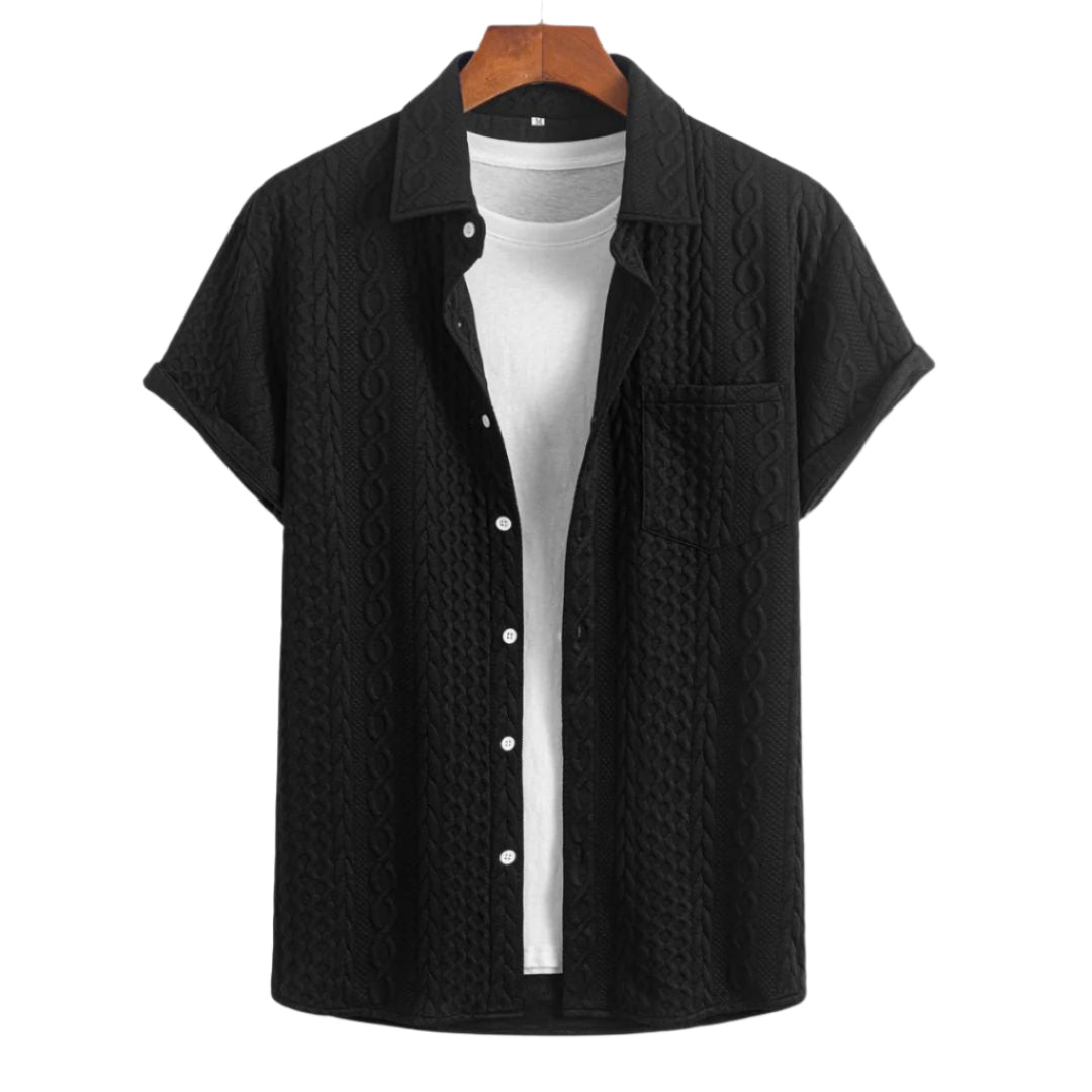 Herre Knitted Coastal Shirt Komfortabel Design