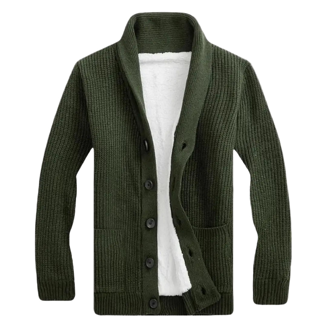 Herre Kofta med Sjalkrage i Fleece