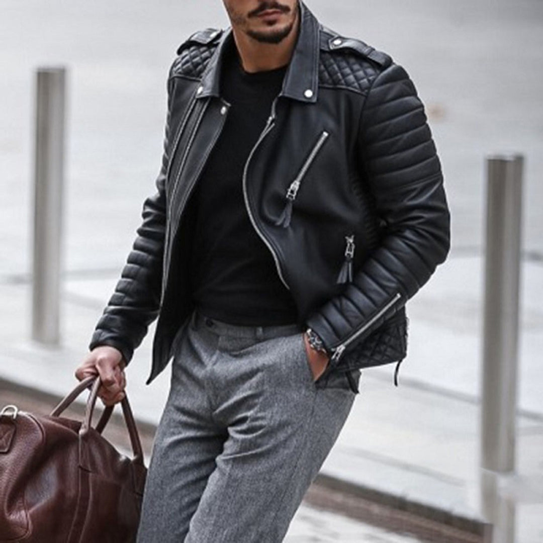 Herre Læderjakke Stilfuld Design