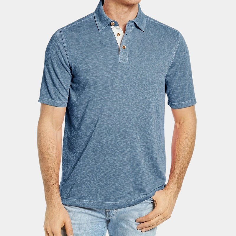 Herre Langærmet Golf T-shirt i Bomuld