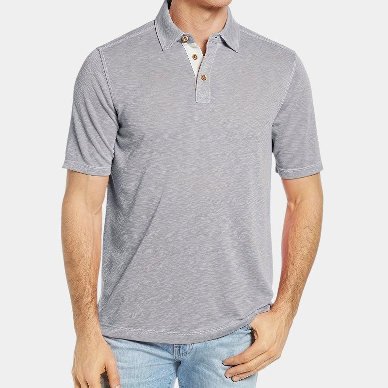 Herre Langærmet Golf T-shirt i Bomuld
