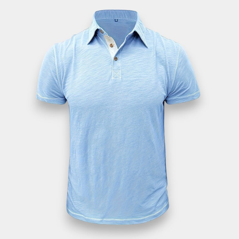 Herre Langærmet Golf T-shirt i Bomuld