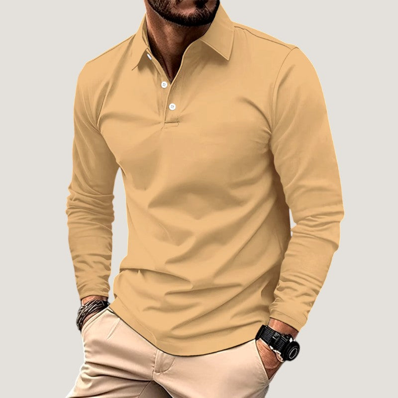 Herre Langærmet Polo T-shirt Casual Design
