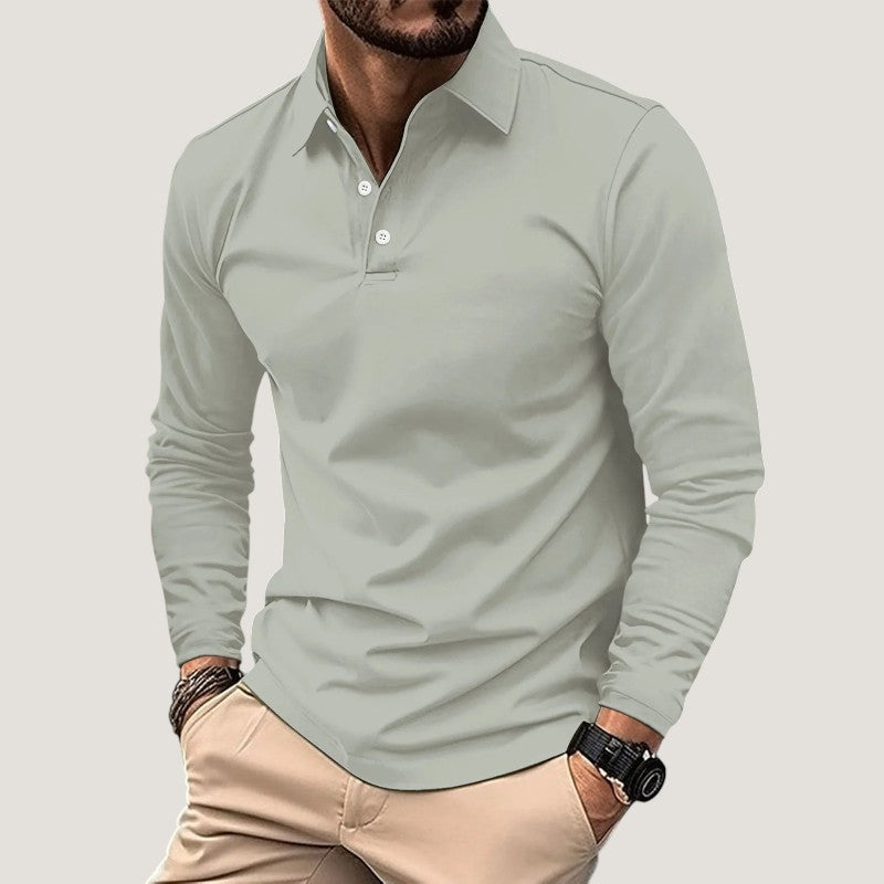 Herre Langærmet Polo T-shirt Casual Design