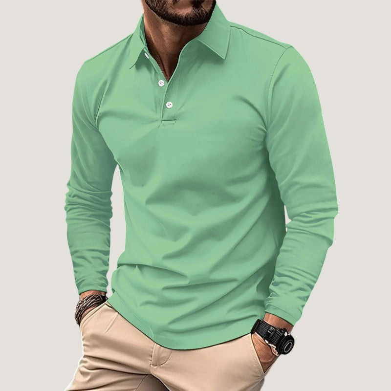 Herre Langærmet Polo T-shirt Casual Design