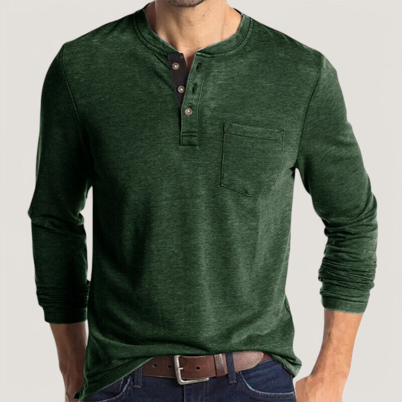 Herre Langærmet T-shirt Klassisk Design