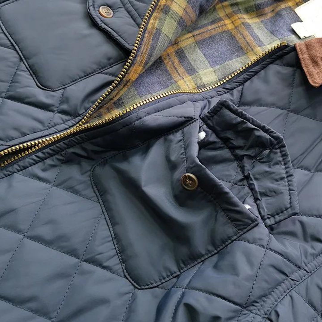 Herre Letvægts Quiltet Jakke Klassisk Stil