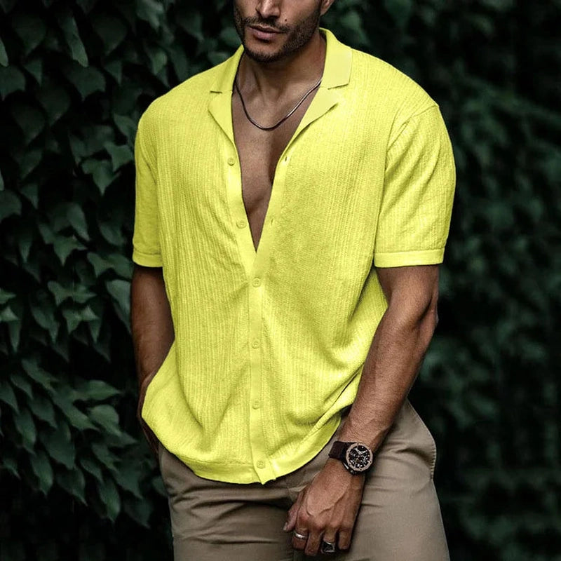 Herre Lin Skjorte Casual Sommer Stil