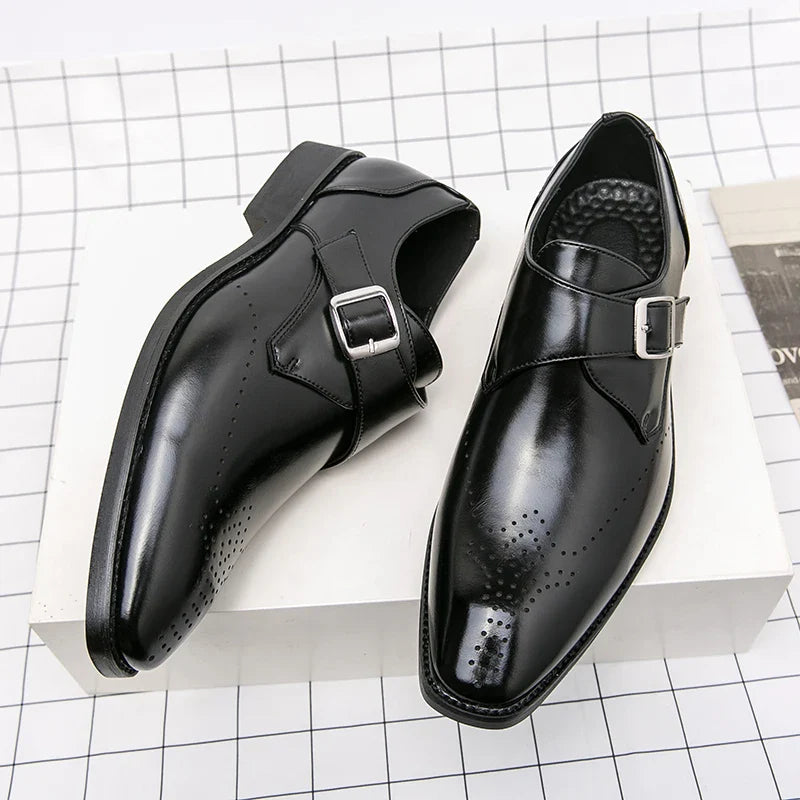 Herre Loafers Casual Sko til Festlige Anledninger, Slip-On Design, Læder og Skridsikker Sål