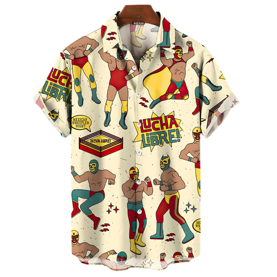 Herre Lucha Libre Skjorte Afslappet Design