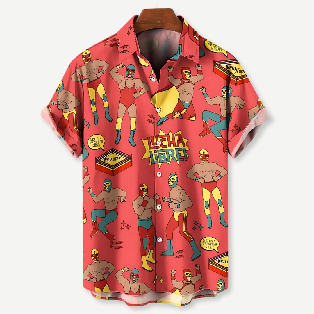 Herre Lucha Libre Skjorte Afslappet Design