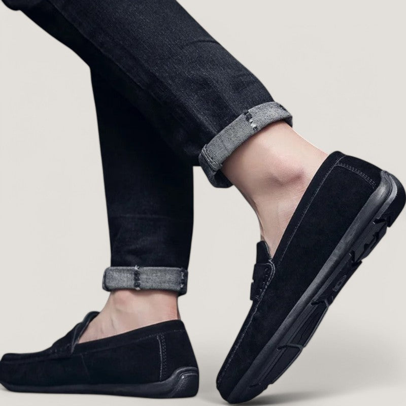 Herre Mokkasiner Suede Skridsikker Sål Komfortabel Design
