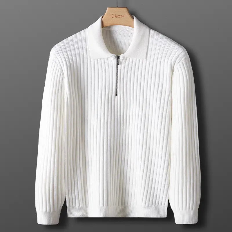 Herre Polo Sweater med Lynlås