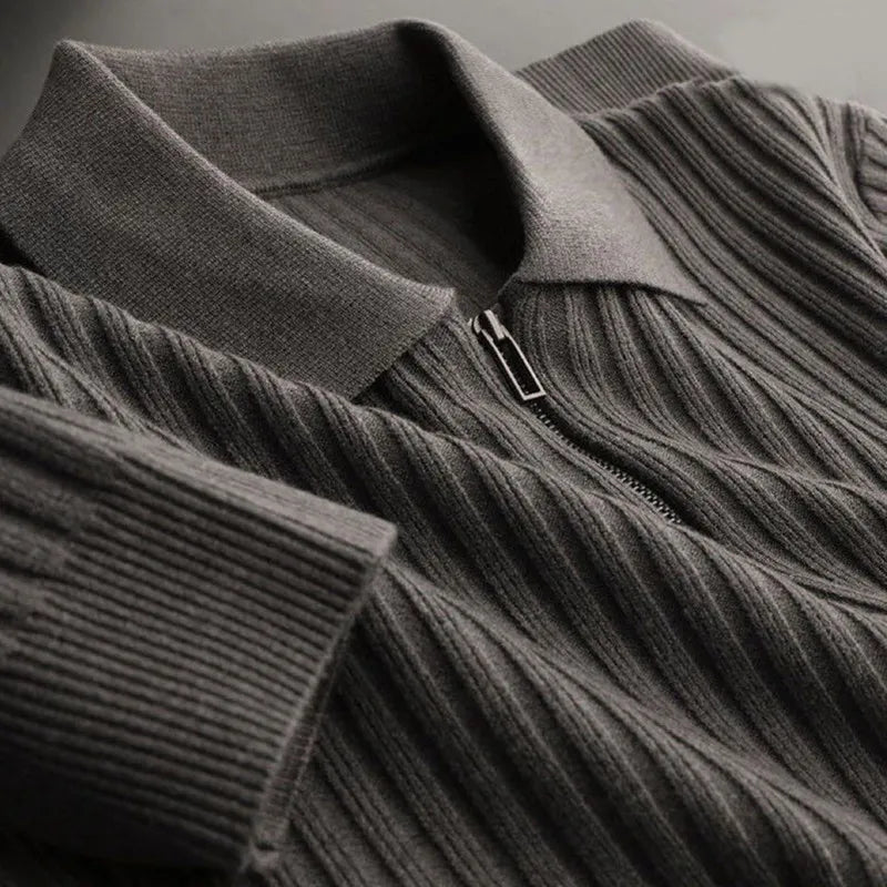 Herre Polo Sweater med Lynlås