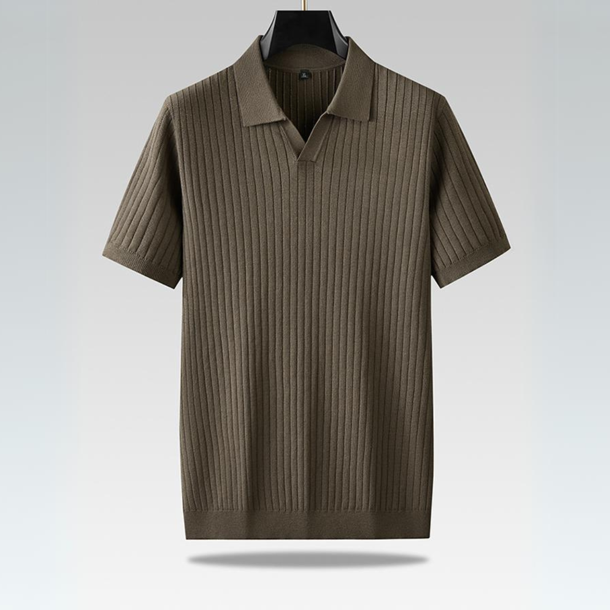 Herre Polo T-shirt med Ribbet Design