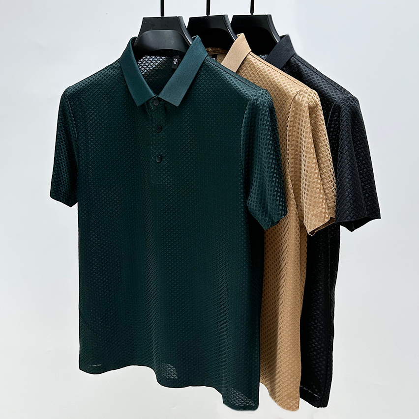 Herre Premium Polo T-shirt i Silke
