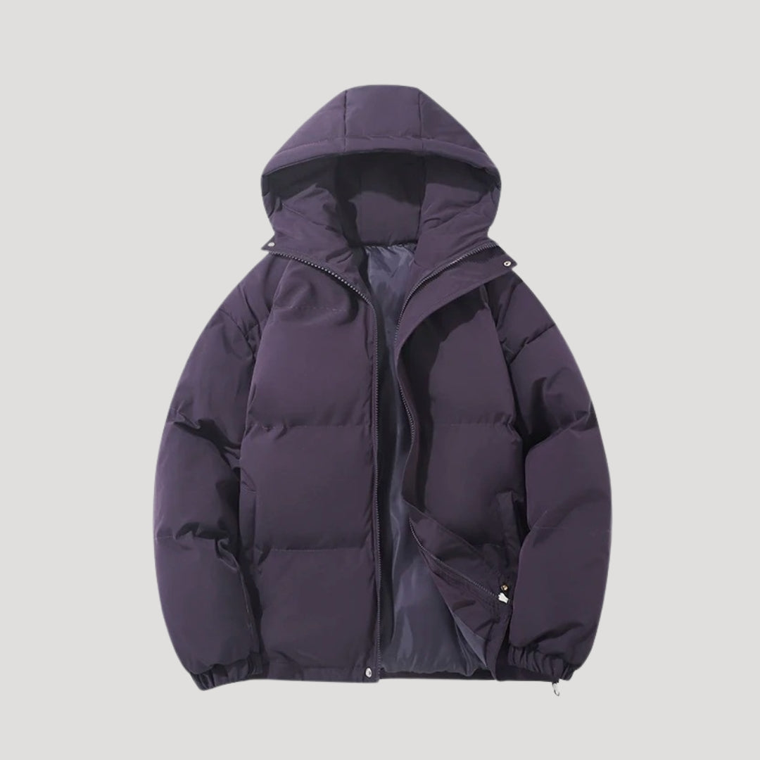 Herre Puffer Jakke Med Hætte Til Vinter - Moderne Stil, Letvægtsdesign, Isoleret Hætte