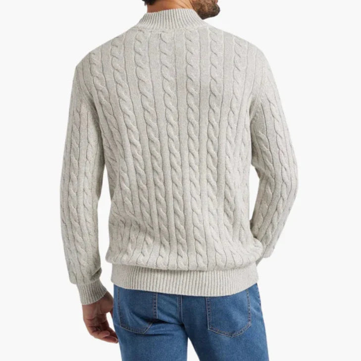 Herre Pullover med Halv Lynlås, Casual og Tidløs Stil
