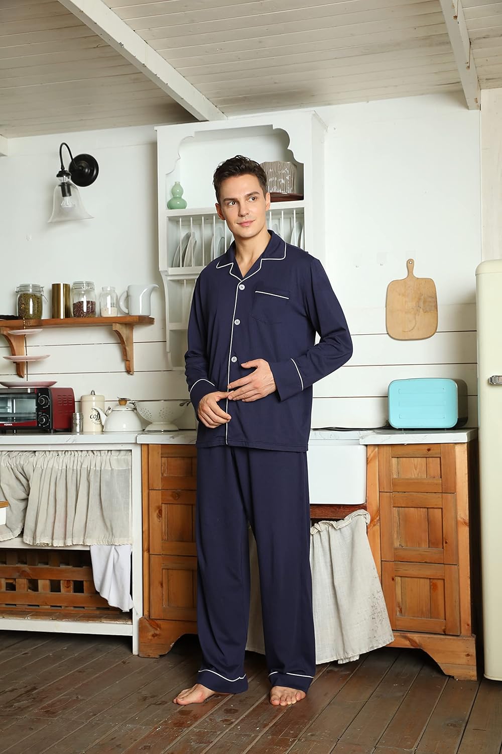 Herre Pyjamas Sæt Klassisk Stil