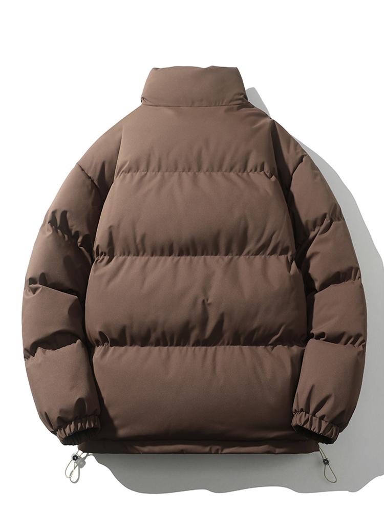 Herre Quilted Jakke med Ståkrave og Lynlås