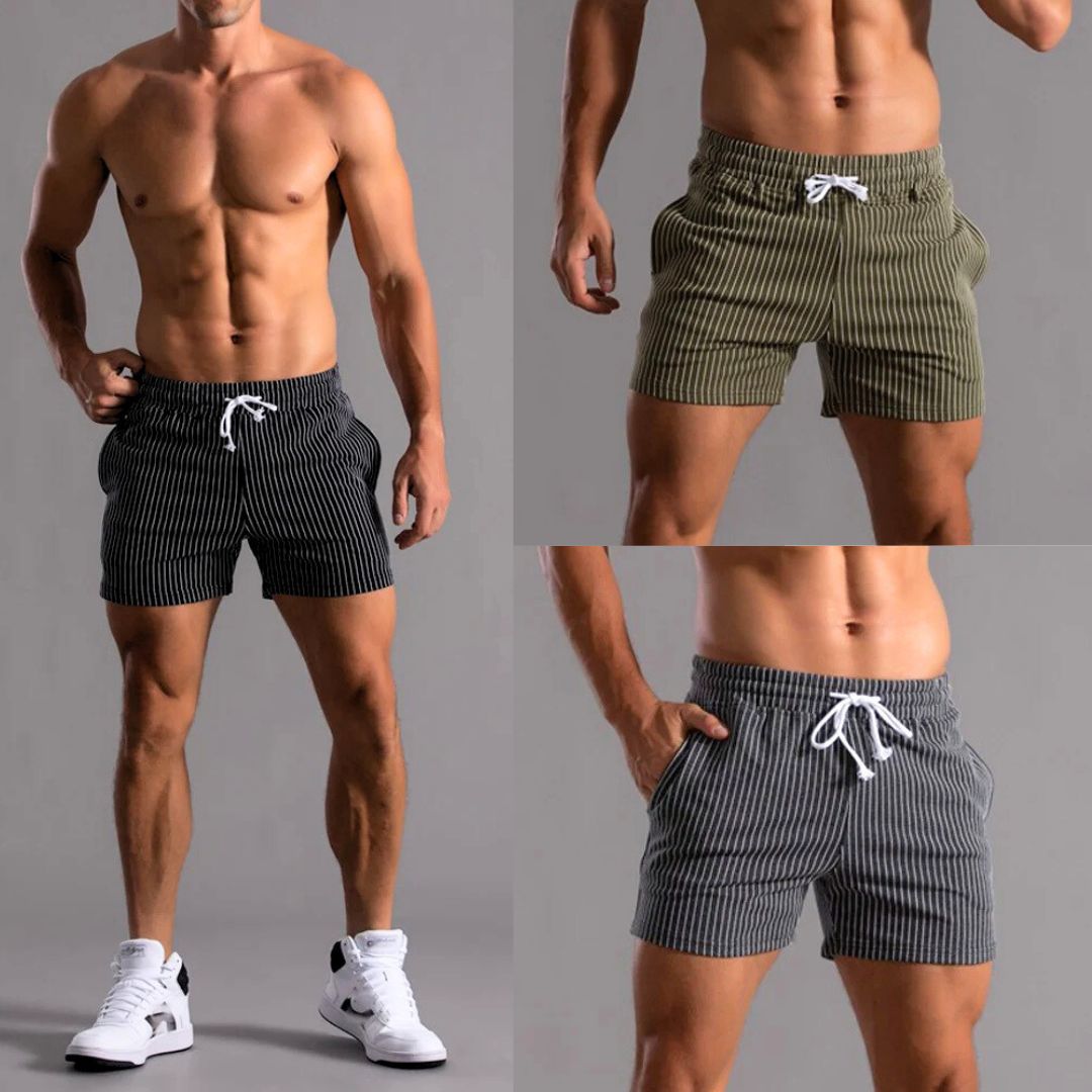 Herre Shorts Stribet Blødt Materiale til Træning og Afslapning