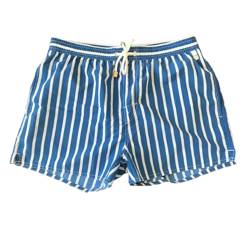 Herre Shorts med Elastisk Linning og Stribet Design