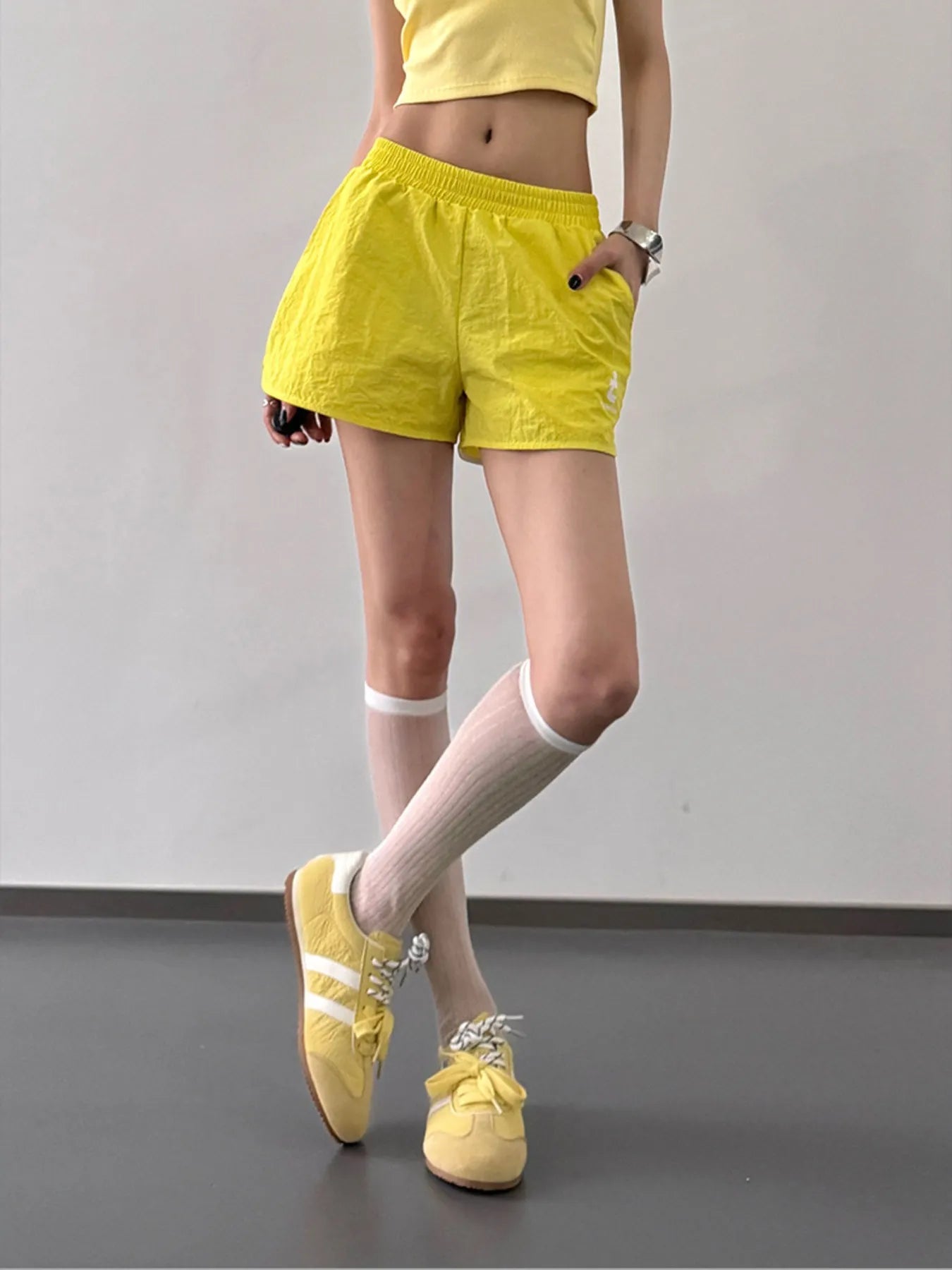 Herre Shorts med Elastisk Talje i Bomuld og Linned