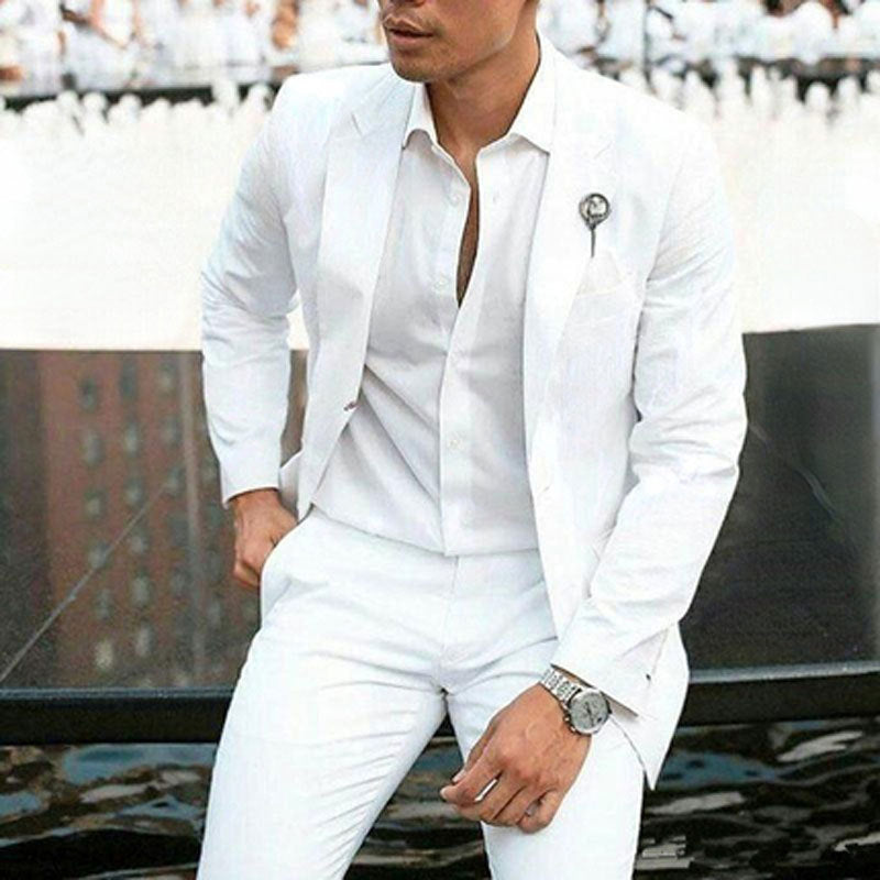 Herre Slim-Fit Suit 2-Piece Blazer & Bukser Uldblanding