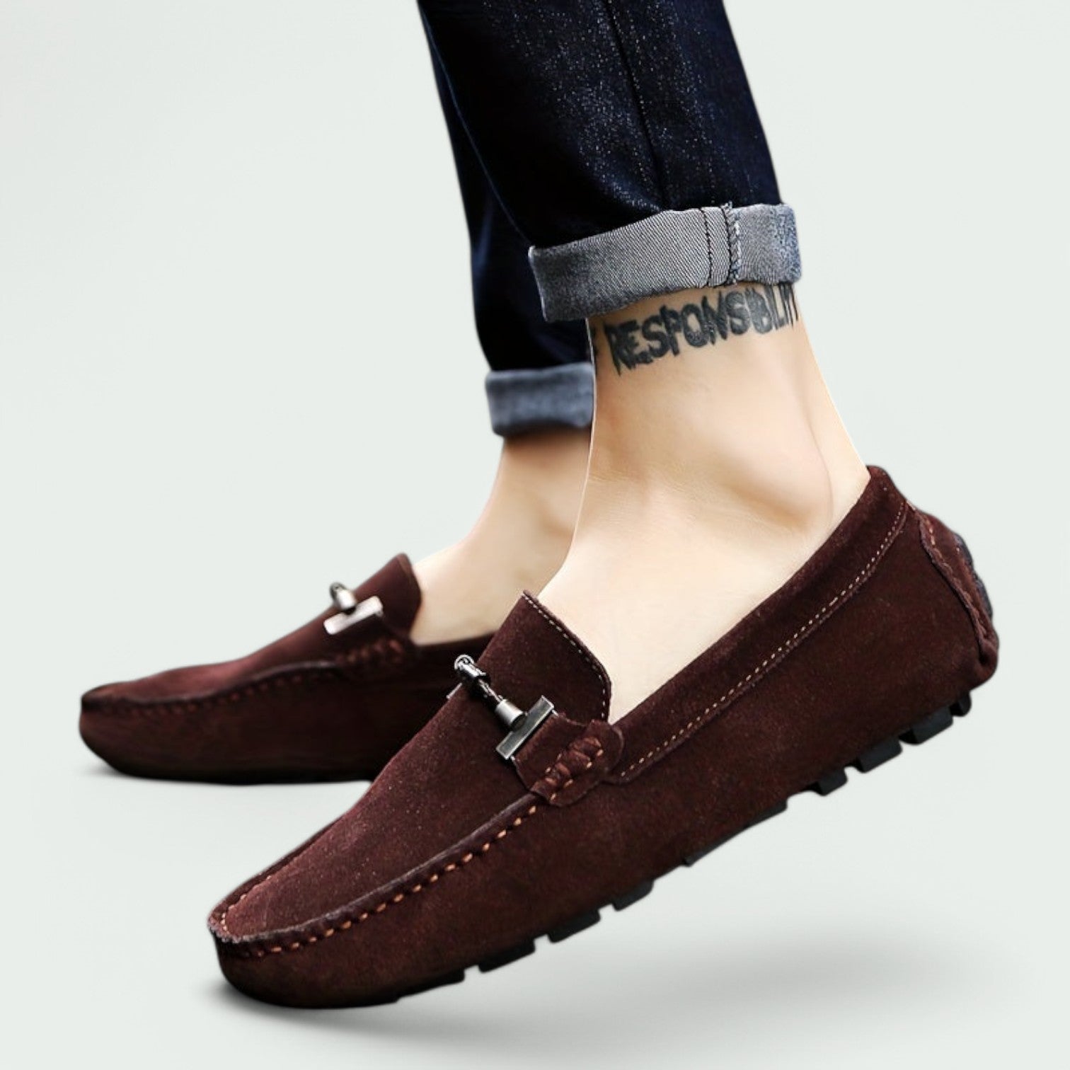 Herre Slip-On Mokkasiner Læder Suede