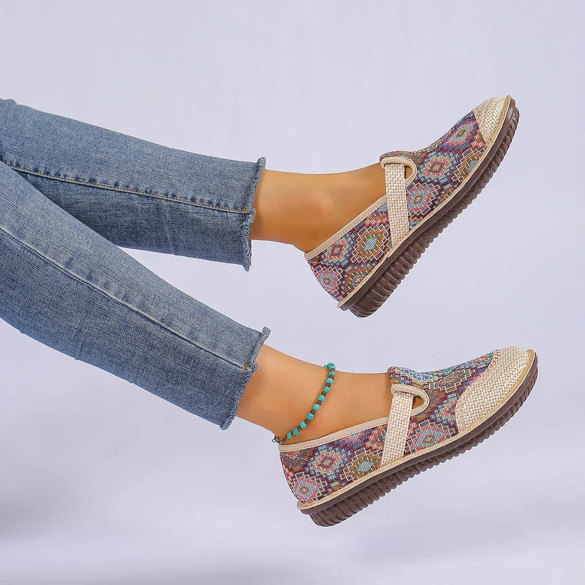 Damers slip-on sko Komfortabel design Pustende materiale