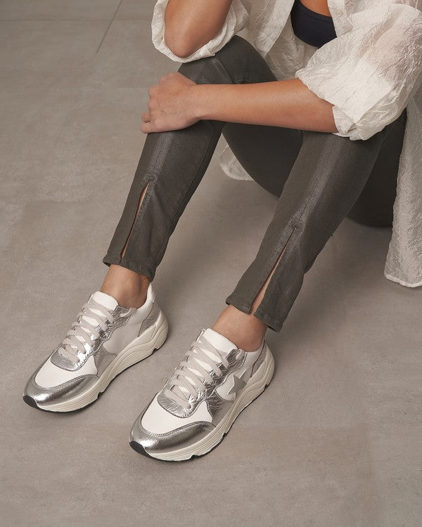 Herre Sneakers Casual Athletic Stil Sølv
