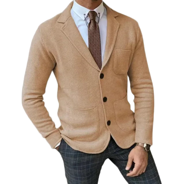 Herre Strik Blazer Klassisk Stil