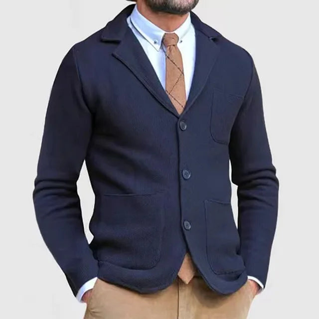 Herre Strik Blazer Klassisk Stil