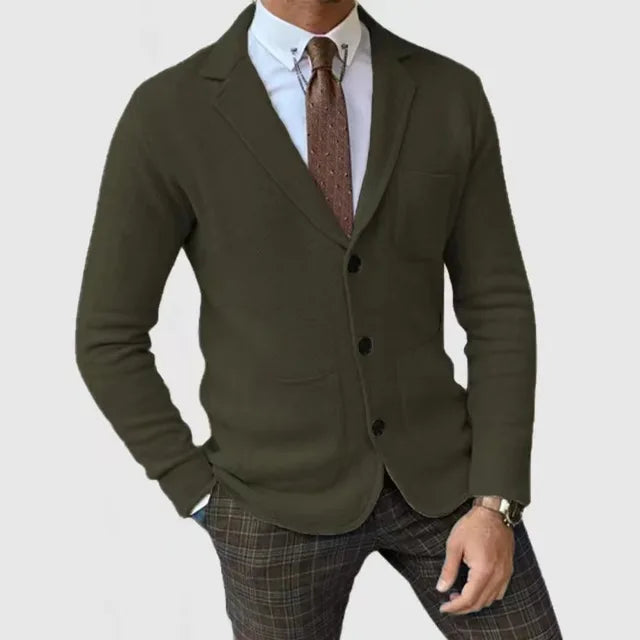 Herre Strik Blazer Klassisk Stil