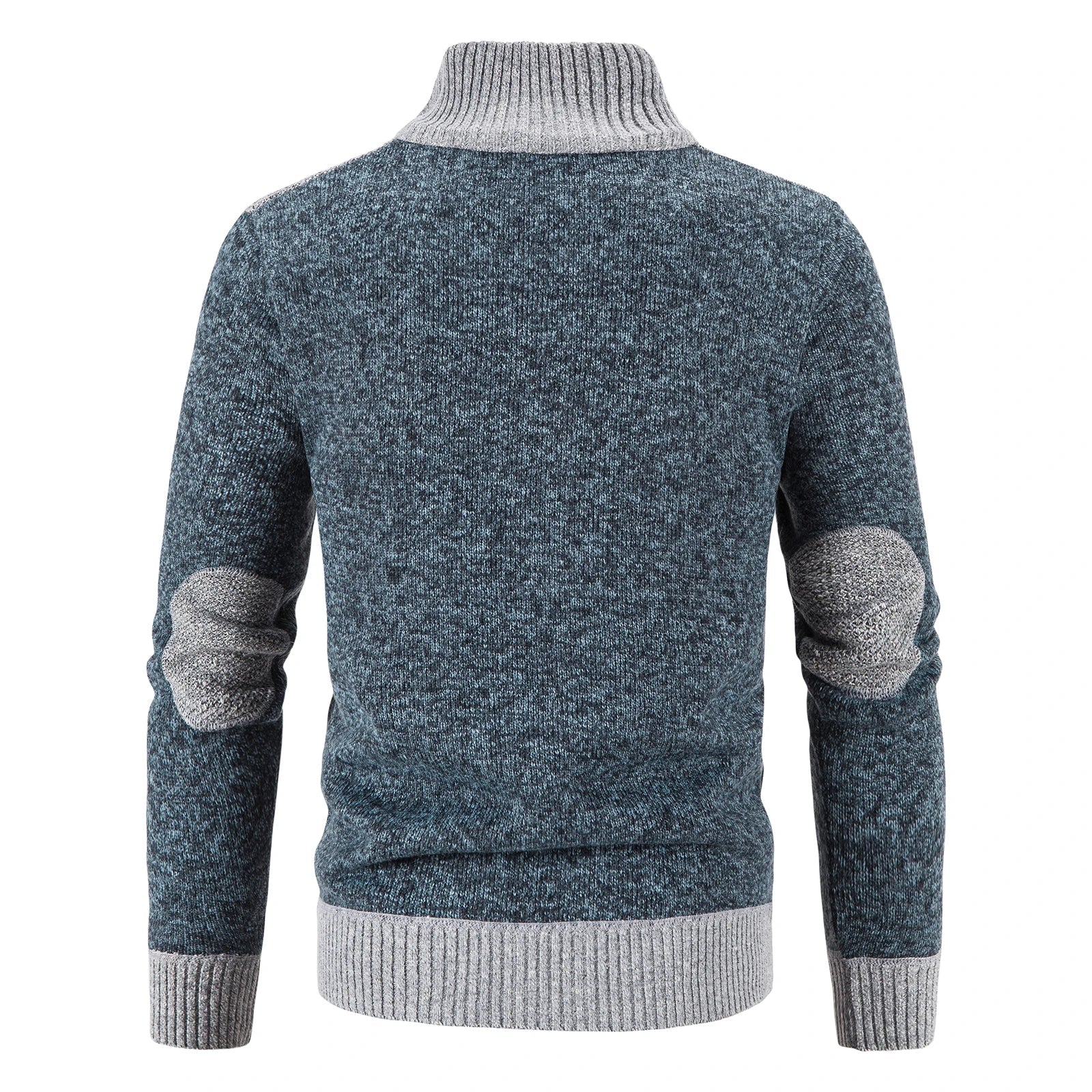 Herre Strikket Cardigan med Patchwork Design