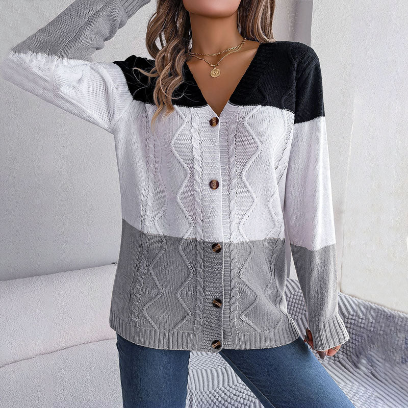 Herre Strikket Sweater med V-ring Knapper
