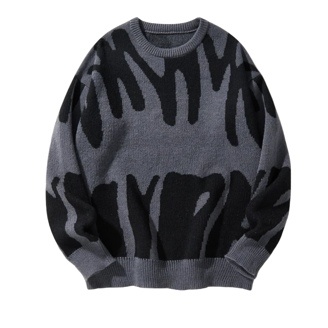 Herre Striktrøje Grafisk Crewneck