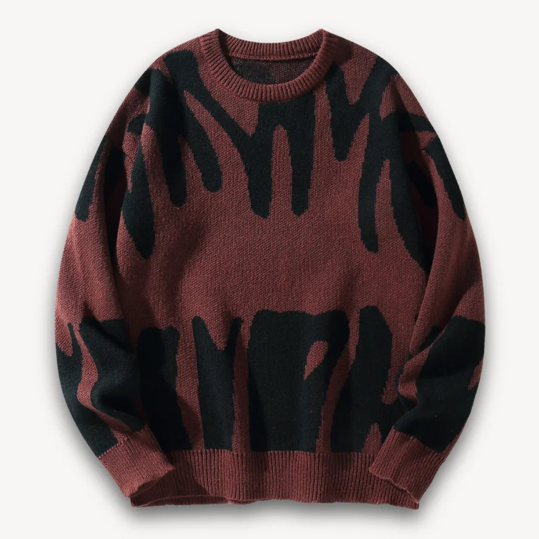 Herre Striktrøje Grafisk Crewneck