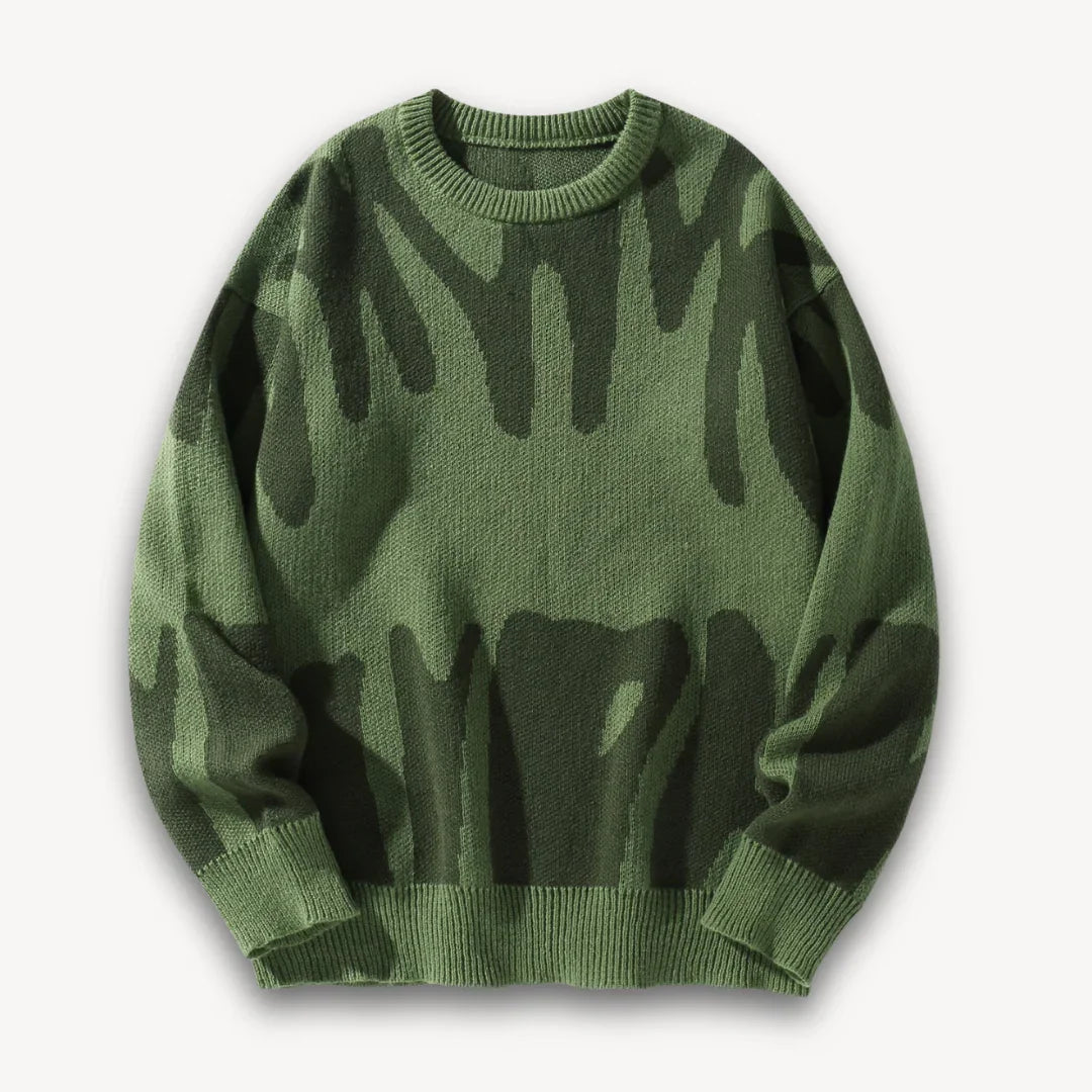 Herre Striktrøje Grafisk Crewneck