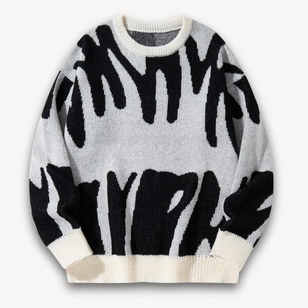 Herre Striktrøje Grafisk Crewneck