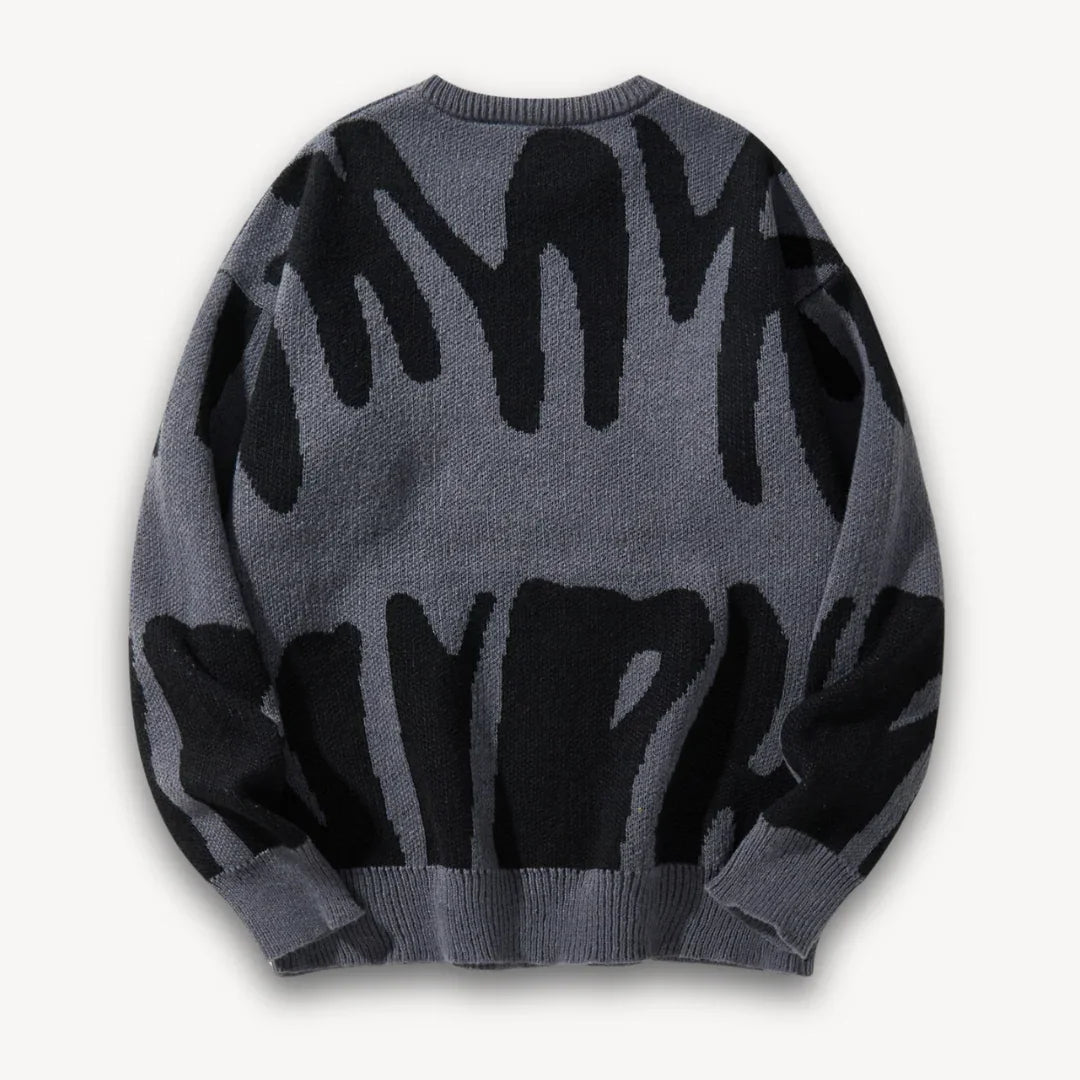 Herre Striktrøje Grafisk Crewneck