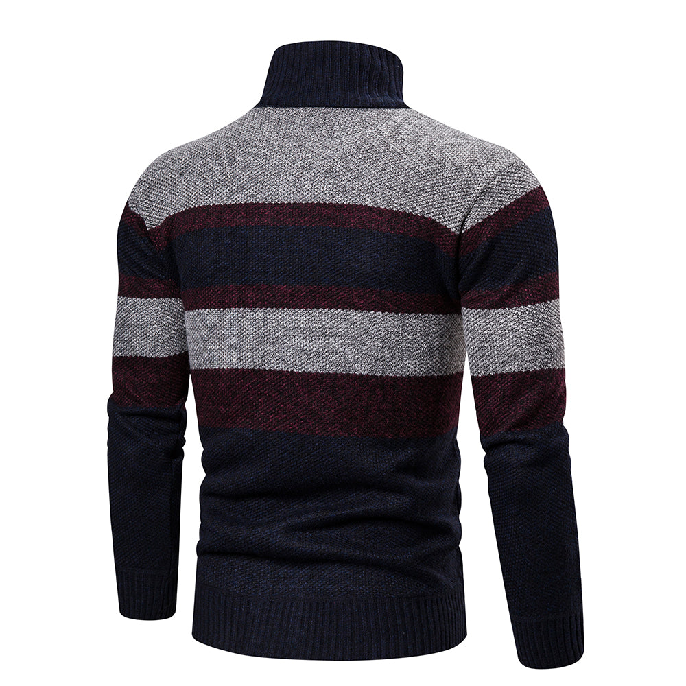Herre Striktrøje Stribet Slim Fit Cardigan