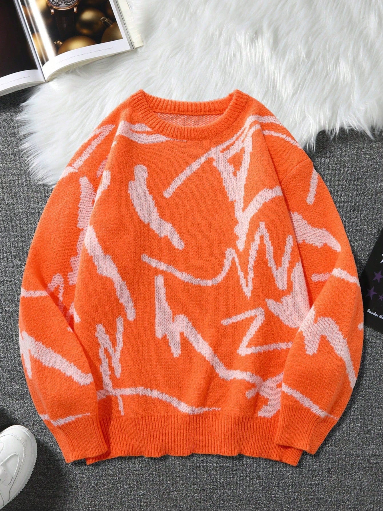 Herre Sweater Casual Med Grafisk Print