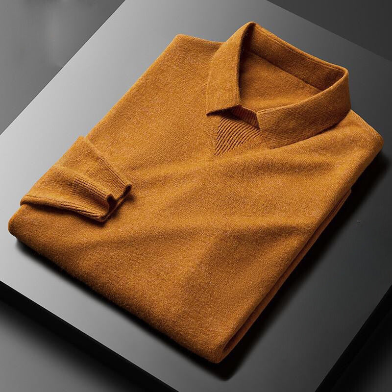 Herre Sweater Polo Tætsiddende Rund Hals Design